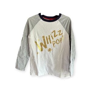 Mini Boden X Roland Dahl Inspired Size 5-6 Whizz Pop Grey And White Raglan